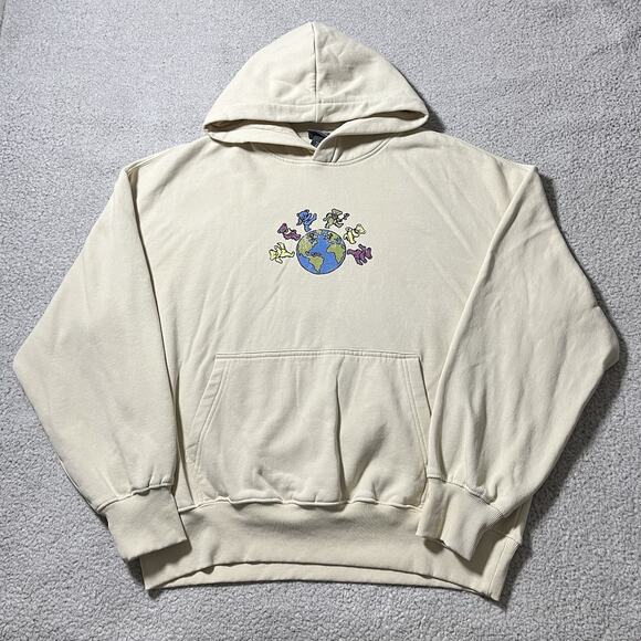 Grateful Dead Hoodie Mens Large Beige Dancing Bears Sweatshirt Graphic - Picture 1 of 13
